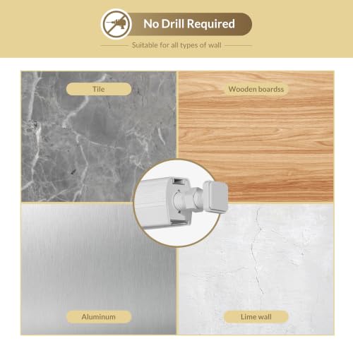 Cordless Blackout Roman Shades - No Drill, 16x64 Inches, White