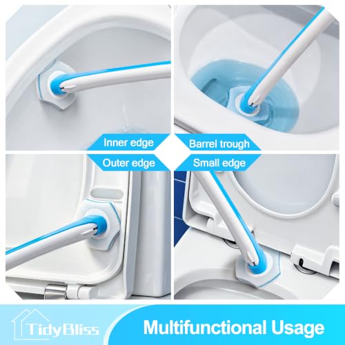 Disposable Toilet Brush and Holder Set with 48 Refills - No-Touch System