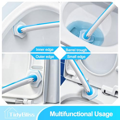 Disposable Toilet Brush and Holder Set with 48 Refills - No-Touch System