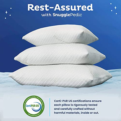 Snuggle-Pedic Long Body Pillow for Adults - Big 20x54 Pregnancy Pillows w/Shredded Memory Foam & Cooling Pillow Cover - Cuddle Firm Maternity Side Sleeper Pillow Insert to Hug for Bed - Grayy