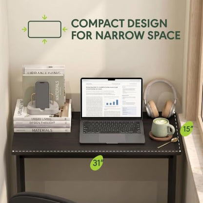 Furinno Simplistic 31-Inch Computer Desk - Small Office Desk Black Espresso