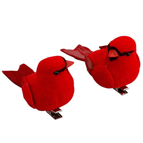12Pcs Christmas Cardinal Bird Ornaments with Metal Clips for Holiday Decor