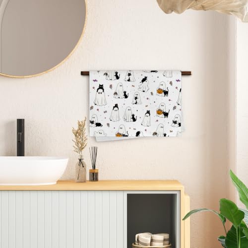 Halloween Ghost Black Cat Kitchen Towels Set of 2 - Fall10 Variation