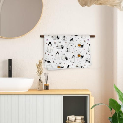 Halloween Ghost Black Cat Kitchen Towels Set of 2 - Fall10 Variation