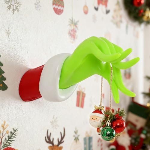Christmas Hand Wall Decor Ornament Holder - Funny 3D Printed Holiday Accent