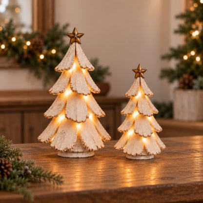 Vintage Lighted Christmas Tree Figurine - Mini Tabletop Holiday Centerpiece - All Variants