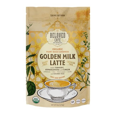 Beloved Golden Milk Latte, Organic Plant-Based Turmeric Latte Mix | Turmeric | Adaptogenic Ashwagandha | Packed with Antioxidant & Nutrient Dense Superfoods | 11 servings (6 oz)