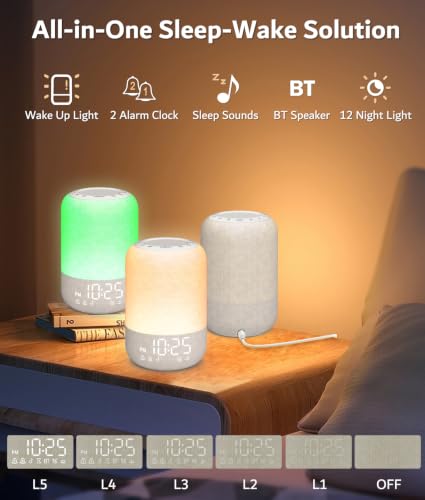 Putty Sunrise Alarm Clock with White Noise Machine & Dual Alarms