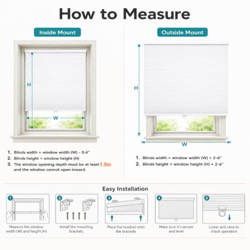 Black Cellular Window Shades Blackout Honeycomb Blinds for Bedroom & Living Room - Custom