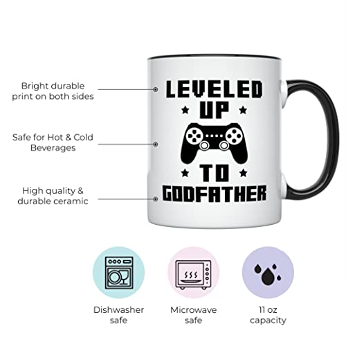 Godfather Proposal Coffee Mug - Will You Be My Godfather? Black Handle 11 Oz