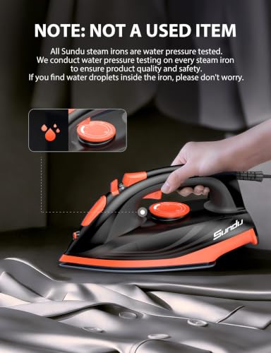 Sundu Steam Iron for Clothes with Non-Stick Ceramic Soleplate and Variable Steam