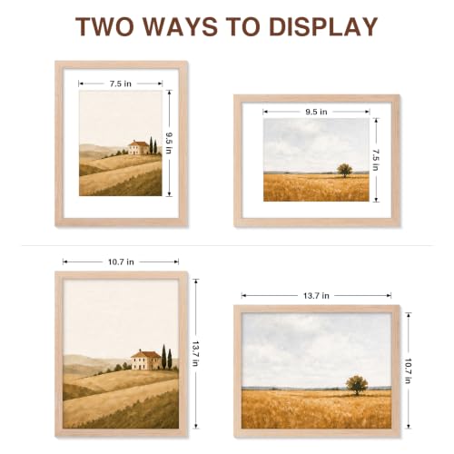 Pallene Solid Wood 11x14 Picture Frame Wall Hanging - Natural, Includes Mat