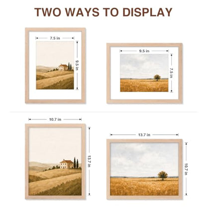 Pallene Solid Wood 11x14 Picture Frame Wall Hanging - Natural, Includes Mat