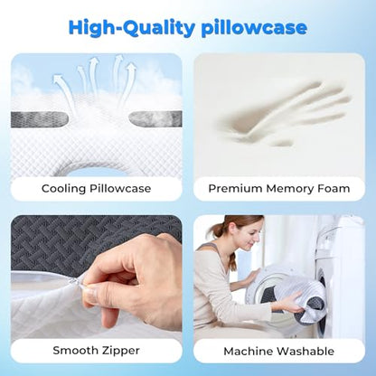 Side Sleeper Pillowcase with Arm Hole Memory Foam Support - Breathable Mesh Cover
