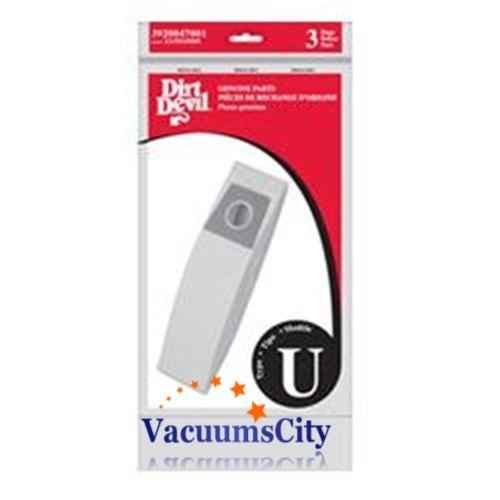 Dirt Devil Upright Vacuum Cleaner Type U Bags 3 Pk Genuine Part # 3920047001 by Dirt Devil