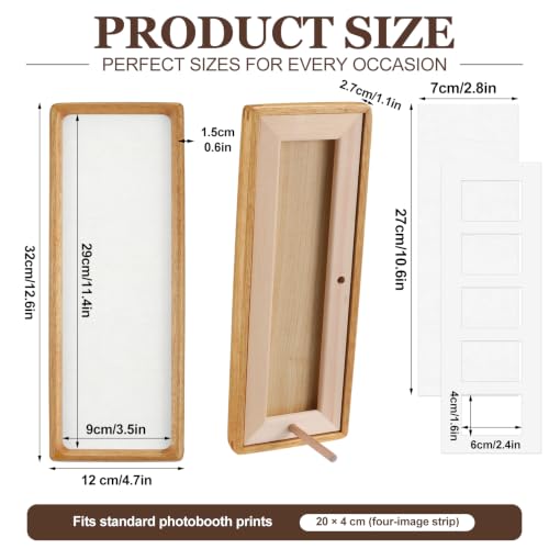 Lineshading 2 Pack Photo Booth Frames with Golden Pear Wood Finish, 11.4 x 3.5 Inches