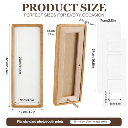 Lineshading 2 Pack Photo Booth Frames with Golden Pear Wood Finish, 11.4 x 3.5 Inches
