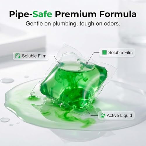 Drain Odor Eliminator Pods - Bio-Enzyme Sewer Pipe Capsules 1 Box