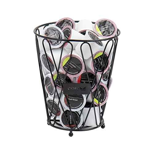 Mind Reader Single Serve Coffee Pod Storage, 30 Coffee Pod Capacity, Countertop Organizer, Metal, 7" L x 7" W x 8.5" H, Black