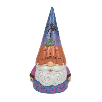 Halloween Gnome Figurine - Heartwood Creek Spider Web Hat 12 Inch - Multicolor