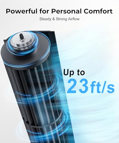 13.2in Tower Fan for Bedroom & Office - Remote, 70° Oscillation, 4 Speed Modes