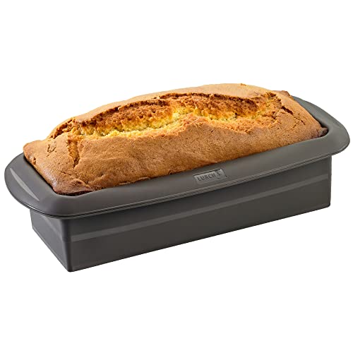 LURCH Germany Flexiform Silicone Bread and Loaf Pan | Non-Stick Silicone Baking Mold for Homemade Cakes, Breads, Meatloaf and Dessert - (9.8" x 3.5" x 2.5")