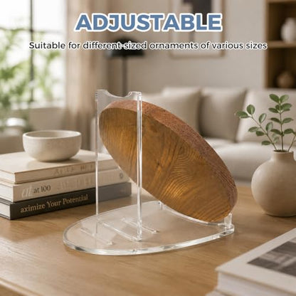 Large Acrylic Easel Display Stand for Plates, Photos & Collectibles - 12-17 Inch, Clear Adjustable