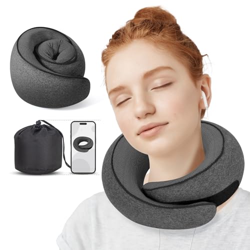 Travel Neck Pillow for Airplanes and Car - Dark Grey