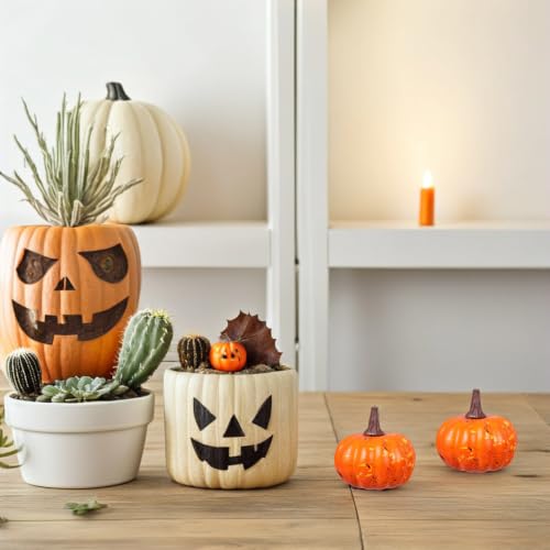 Mini Artificial Foam Pumpkins for Fall Halloween Thanksgiving Decor Set of 16