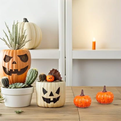 Mini Artificial Foam Pumpkins for Fall Halloween Thanksgiving Decor Set of 16