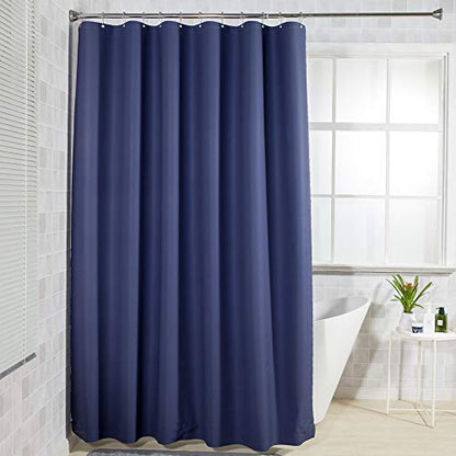 AmazerBath Stall Shower Curtain 36x72, Heavy Duty Plastic, Grey with 2 Weighted Stones and 6 Grommet Holes