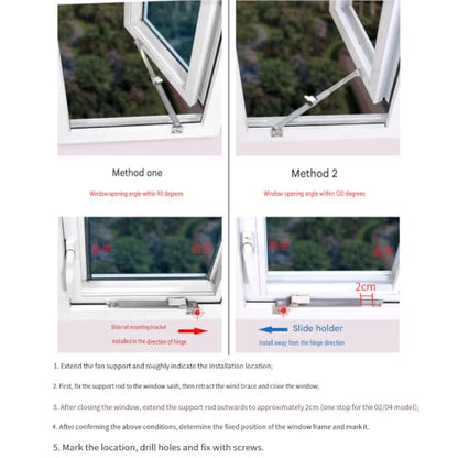 Metal Window Stay Supports Telescopic Arm Support for Casement Windows - Newstyle 03