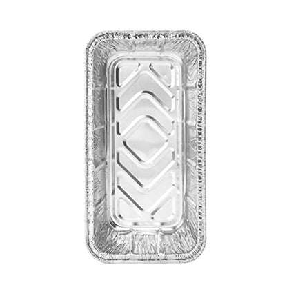 Restaurantware Pastry Tek 8.5 x 4.3 Inch Bread Pans 25 Oven-Ready Foil Pans - 2 LB Freezable Silver Aluminum Disposable Baking Pans Stackable For Meatloafs Banana Breads Or Pound Cakes