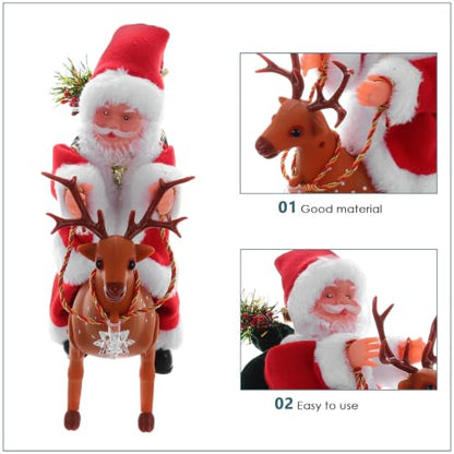 Animated Christmas Riding Deer with Music - Holiday Decor, 21.5cm