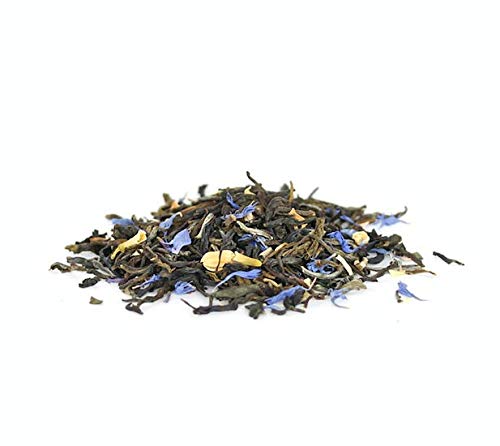 JusTea PURPLE JASMINE | Loose Leaf Purple Tea | Tin with Hand Carved Tea Spoon | 40+ Cups (3.2oz) | Low Caffeine | Award-Winning | Fair Trade | Non-GMO