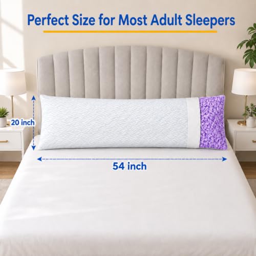Cooling Shredded Memory Foam Body Pillow - Long Support for Side Sleeping