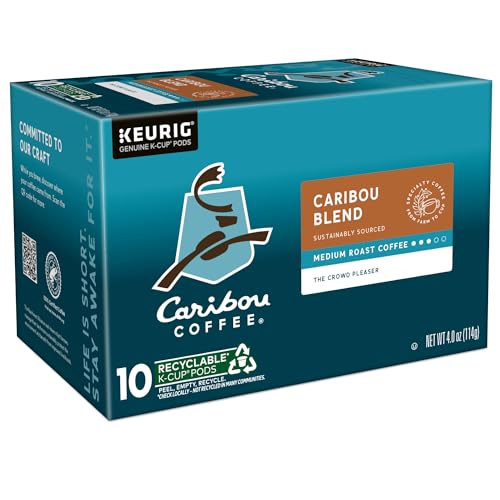 Caribou Coffee Caribou Blend Keurig Single-Serve K-Cup Pod, Medium Roast Coffee, 60 Count (6 Packs of 10)