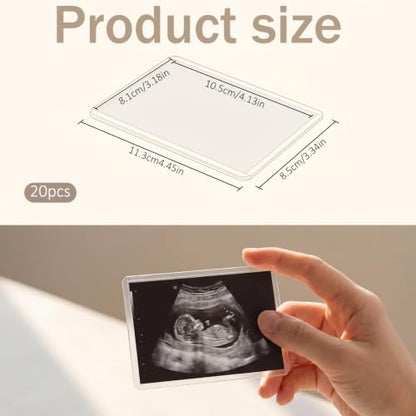 20-Pack Ultrasound Photo Sleeves - Side-Loading 3x4 Inch Clear Protectors