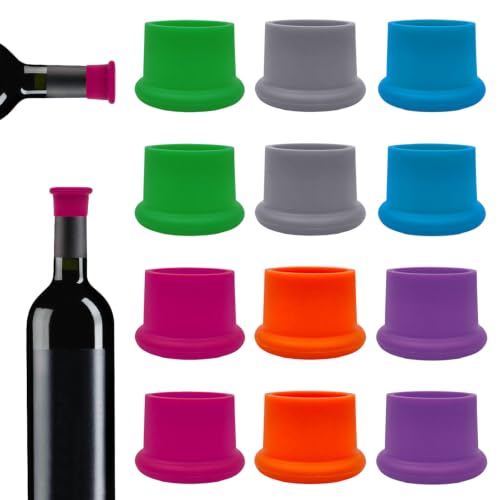Colorful Silicone Wine Stoppers Set - Reusable Bottle Seals for Wine & Champagne