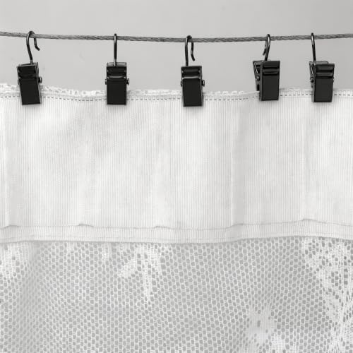 Small Curtain Clips Hooks for Hanging String Lights - Black, 60 Pack