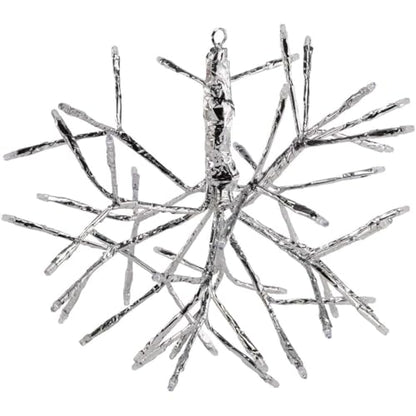 Indoor Christmas Snowflake Ornament - Silver, 10 x 10 x 10 Inches with LED Lights