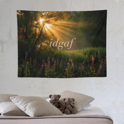 IDGAF Meme Tapestry - 30x40 Inch Wall Hanging for Bedroom Dorm Room College