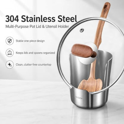 Multi-Functional Stainless Steel Utensil Organizer with Wide Stable Base - Kitchen Counter Storage - Variation 1