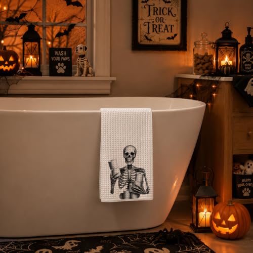 Halloween Skeleton Toilet Paper Hand Towel for Bathroom Decor