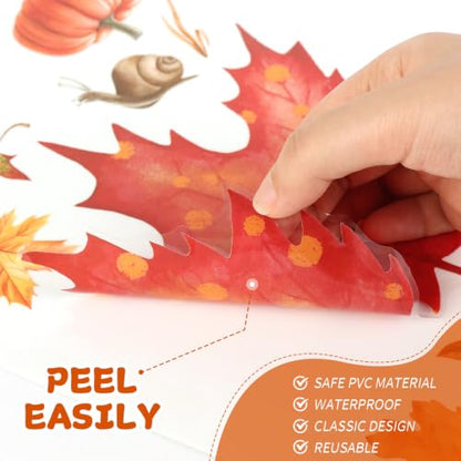Fall Window Clings - 9 Sheets Maple Leaf Autumn Glass Decals - Fall Decorations