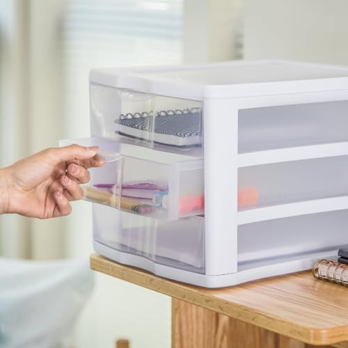 3 Drawer Clear Storage Organizer for Office, Crafts, and Home - Single