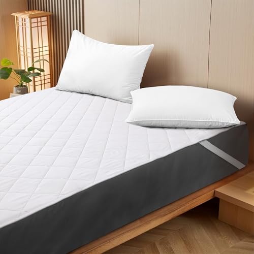White Full Size Waterproof Mattress Protector with Elastic Corner Straps