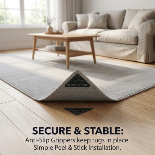 Triangular Rug Grippers for Hardwood Tile Floors - 16 Pcs - Medium