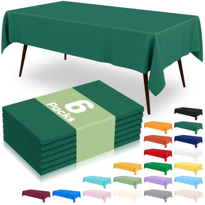 Disposable Green Christmas Tablecloth 54 x 108 Inches - Pack of 6