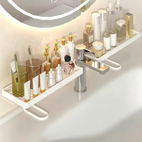 No-Drill Over Sink Organizer Rack Freestanding White - Bathroom & Kitchen Storage